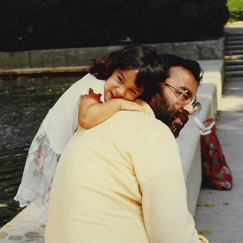 Kesha Ram as a child with her dad
